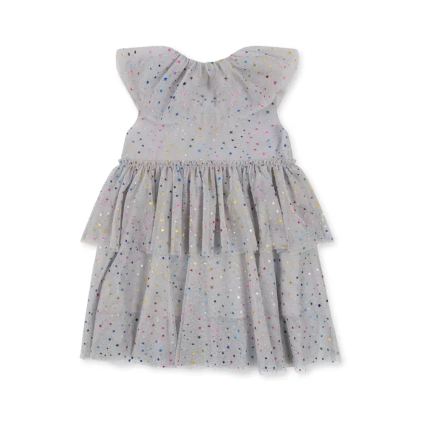 Vestido konges sløjd de tul celeste con estrellas de lentejuelas. - Imagen 2