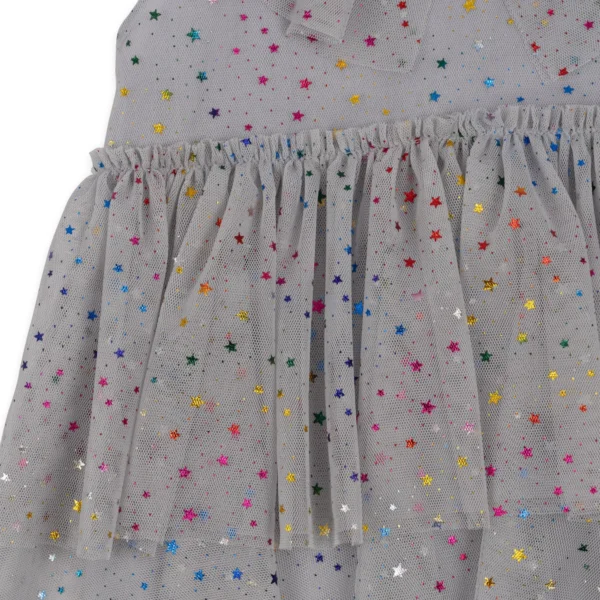 Vestido konges sløjd de tul celeste con estrellas de lentejuelas. - Imagen 5