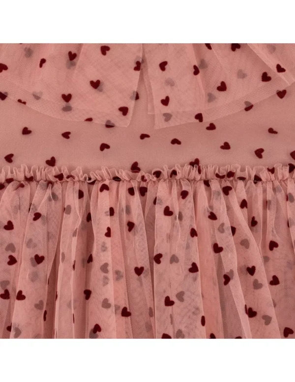 Vestido konges sløjd de tul con corazones de terciopelo. - Imagen 3